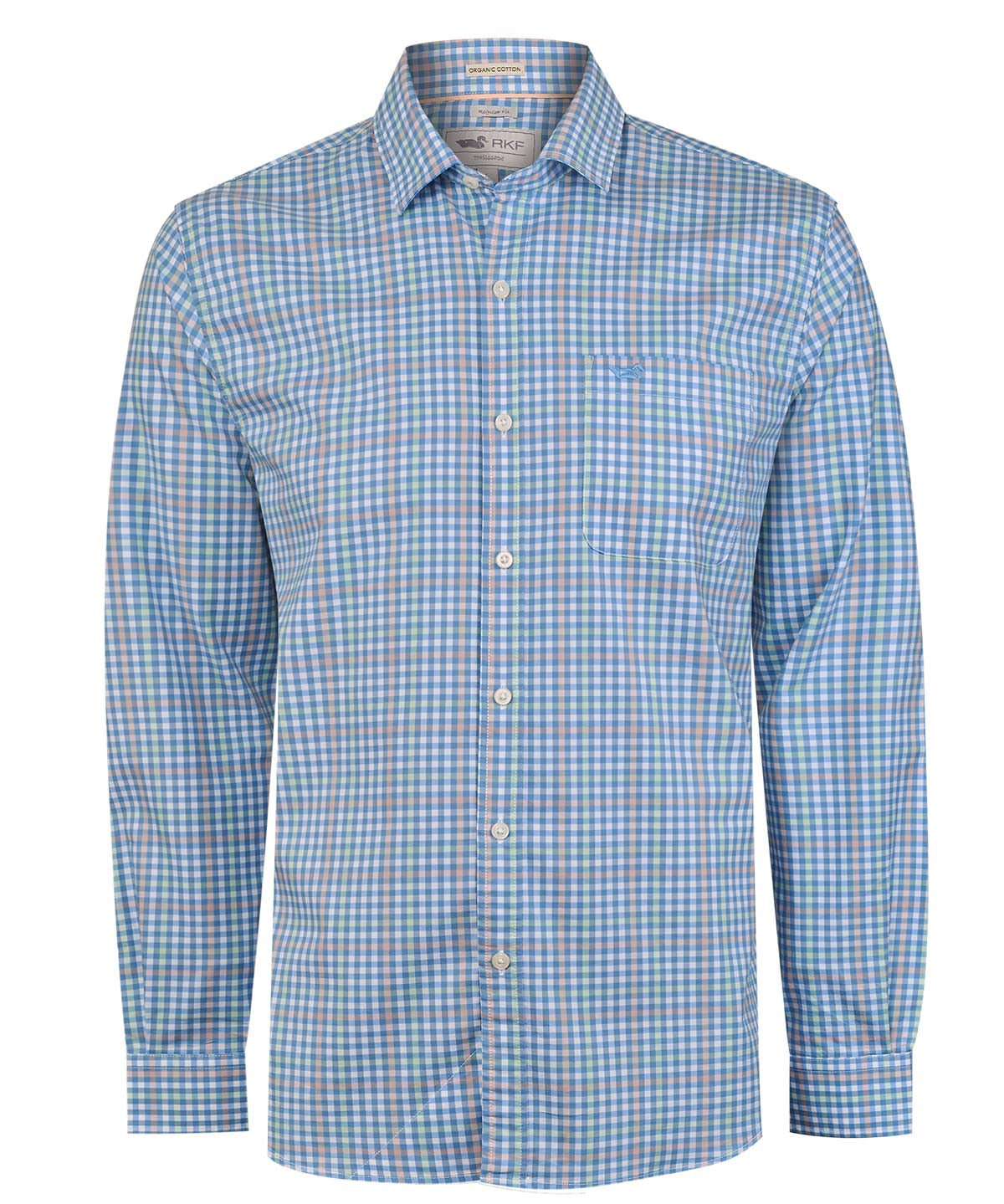 Camisa Algodón Orgánico Hombre Mild Azul Cuadrillé Rockford