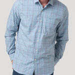 Camisa Algodón Orgánico Hombre Mild Azul Cuadrillé Rockford