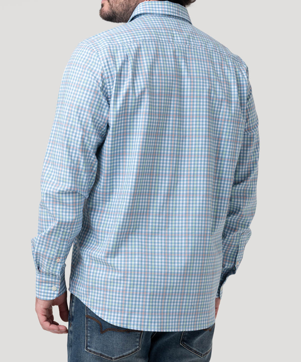 Camisa Algodón Orgánico Hombre Mild Azul Cuadrillé Rockford