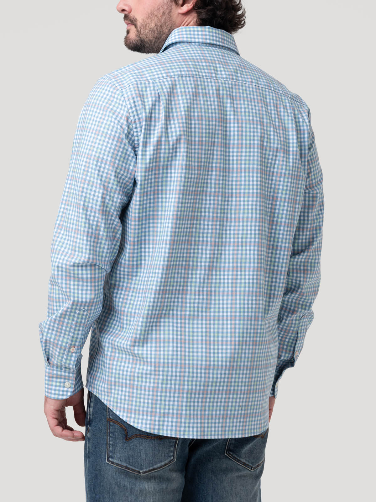 Camisa Algodón Orgánico Hombre Mild Azul Cuadrillé Rockford