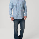 Camisa Algodón Orgánico Hombre Mild Azul Cuadrillé Rockford