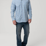 Camisa Algodón Orgánico Hombre Mild Azul Cuadrillé Rockford