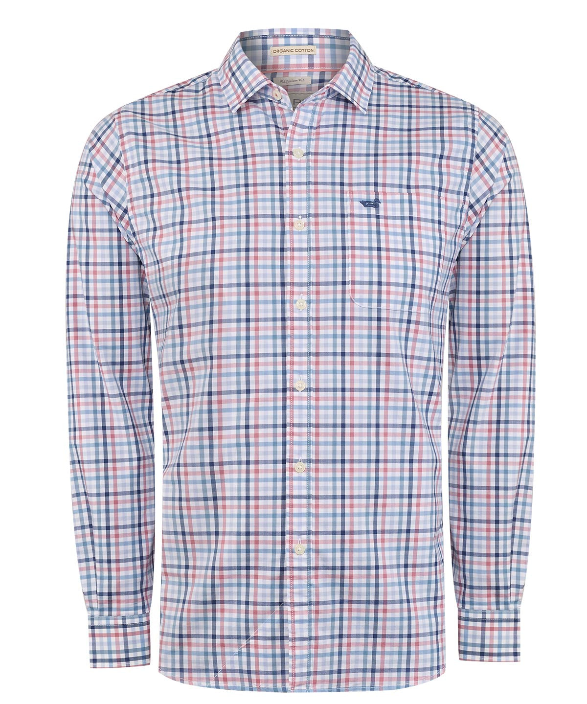 Camisa Algodón Orgánico Hombre Mild Blanco Cuadrillé Rockford