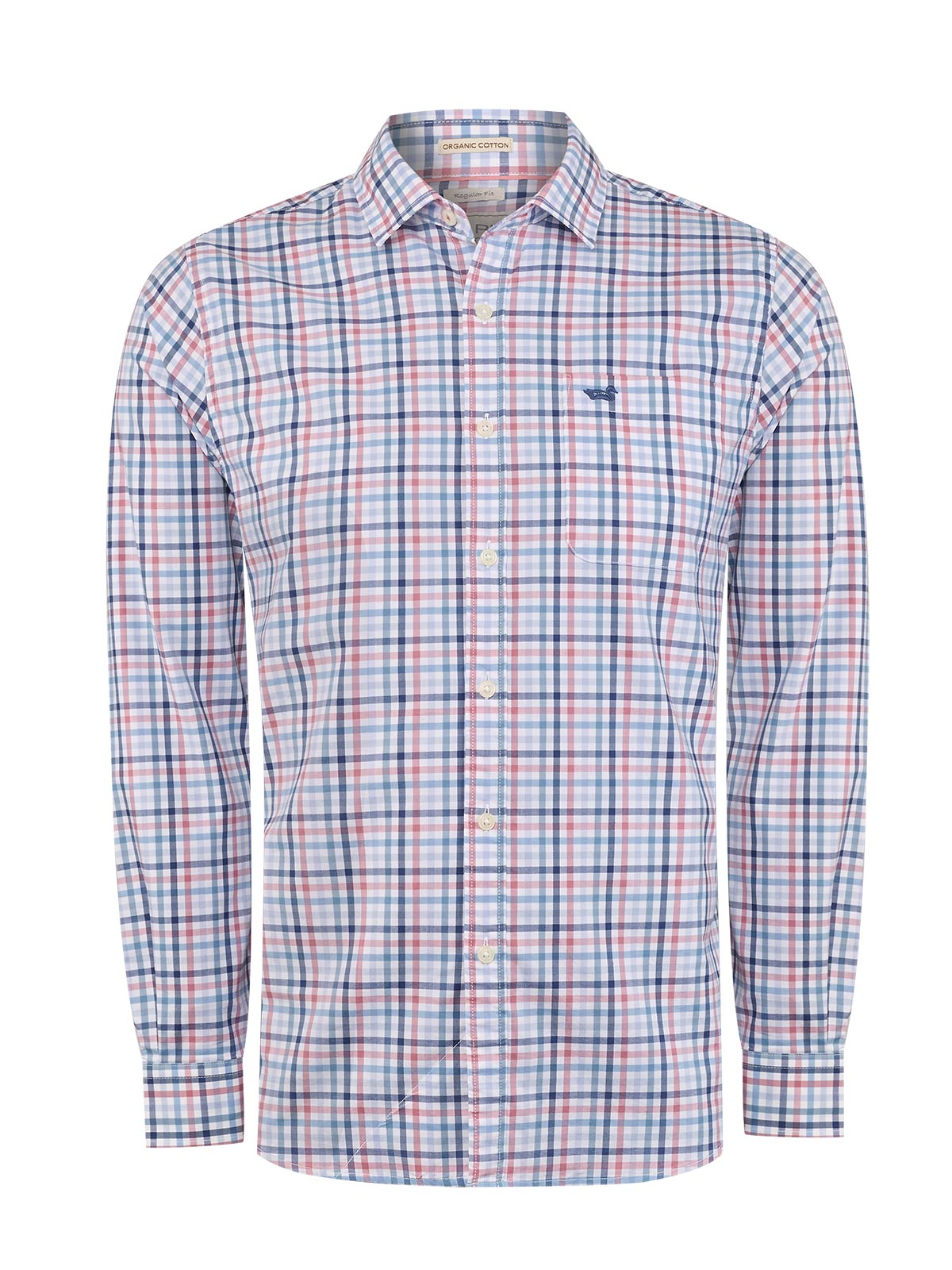 Camisa Algodón Orgánico Hombre Mild Blanco Cuadrillé Rockford