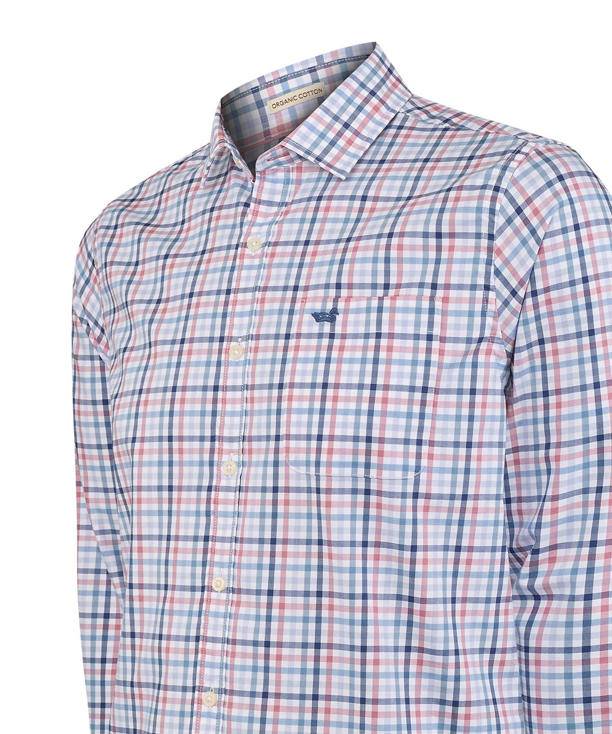 Camisa Algodón Orgánico Hombre Mild Blanco Cuadrillé Rockford