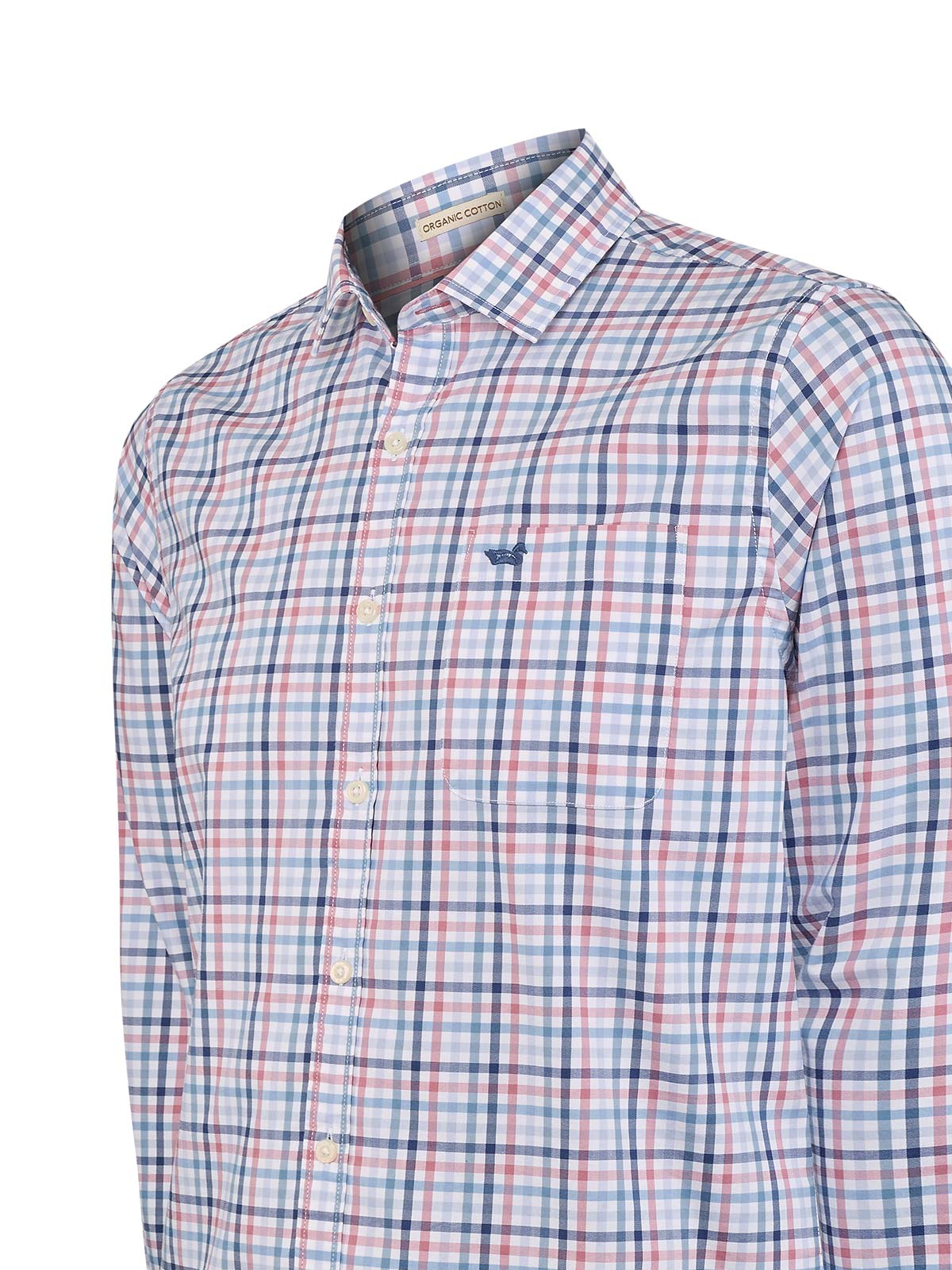 Camisa Algodón Orgánico Hombre Mild Blanco Cuadrillé Rockford