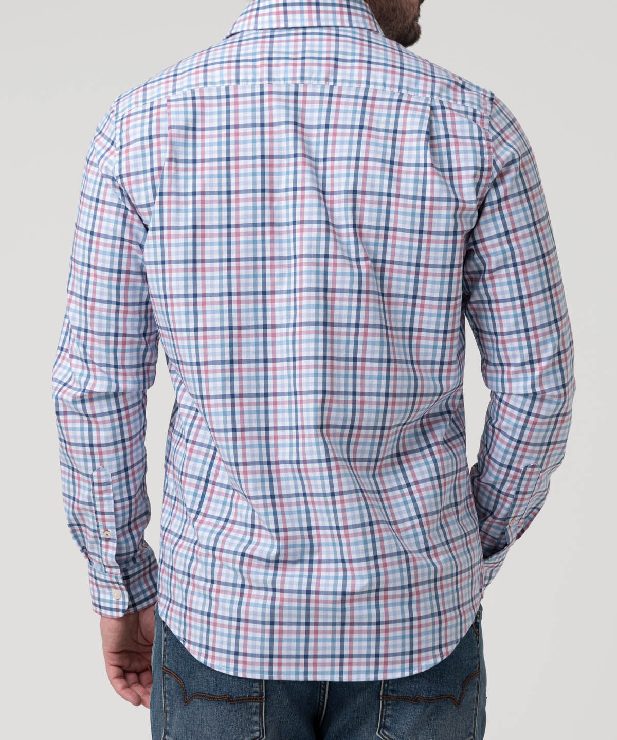 Camisa Algodón Orgánico Hombre Mild Blanco Cuadrillé Rockford