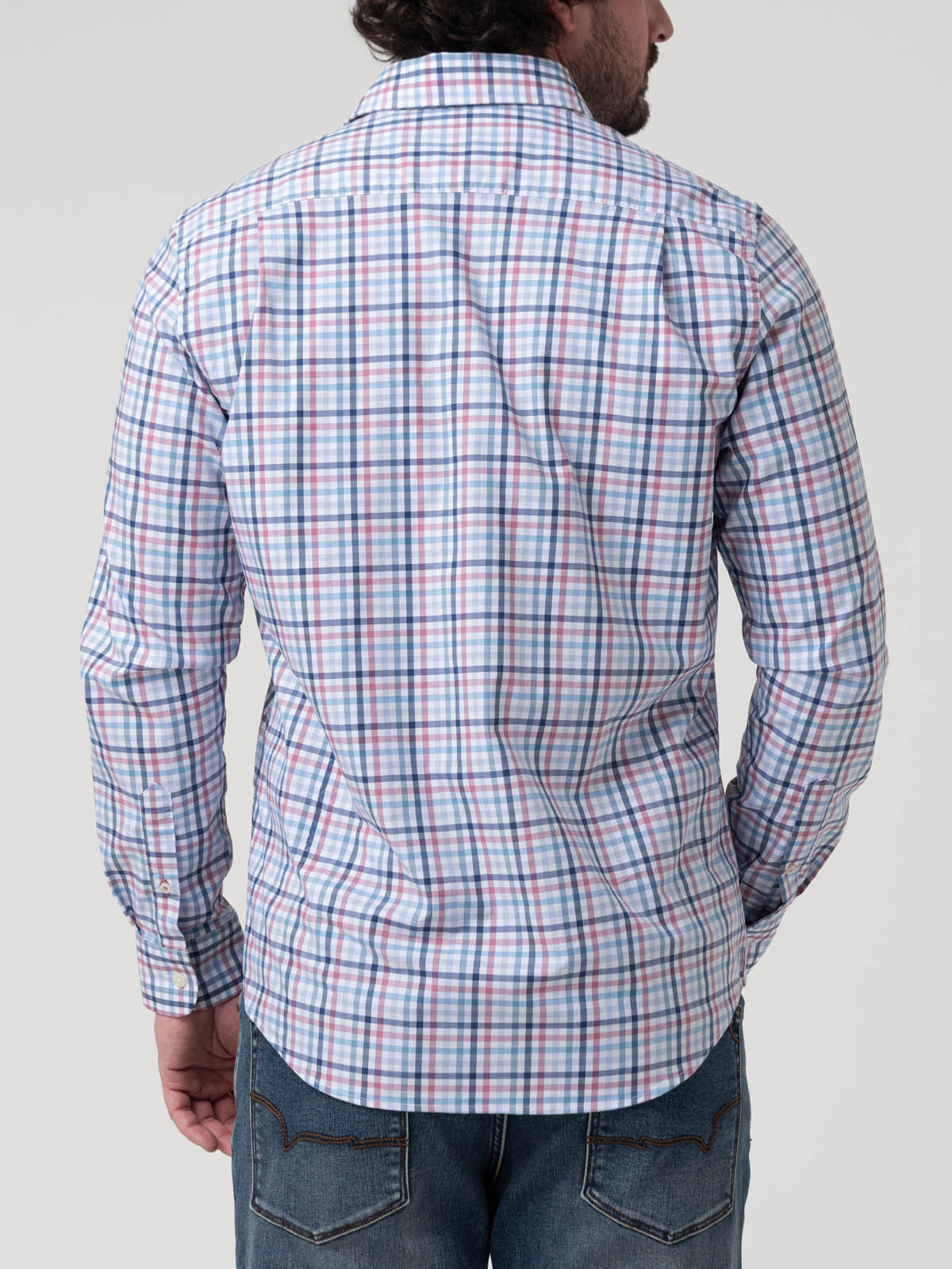 Camisa Algodón Orgánico Hombre Mild Blanco Cuadrillé Rockford