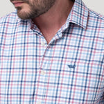 Camisa Algodón Orgánico Hombre Mild Blanco Cuadrillé Rockford