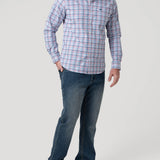 Camisa Algodón Orgánico Hombre Mild Blanco Cuadrillé Rockford