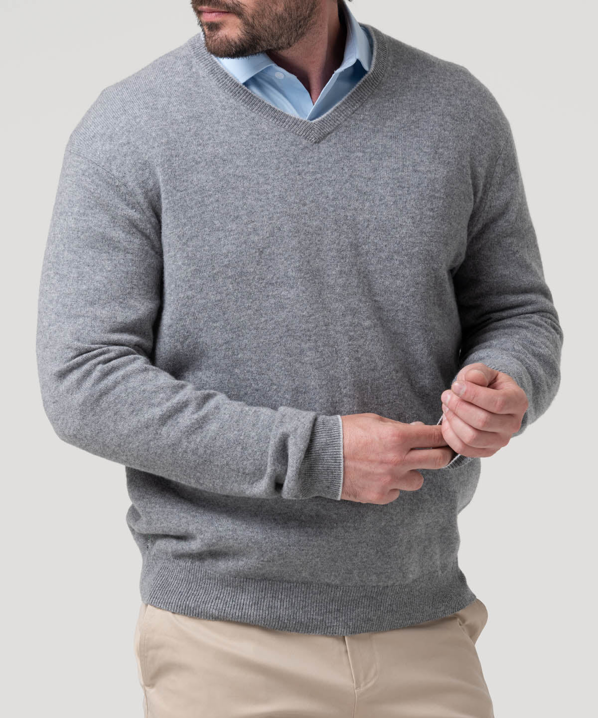 Sweater Cashemira Hombre Cash V Gris Rockford