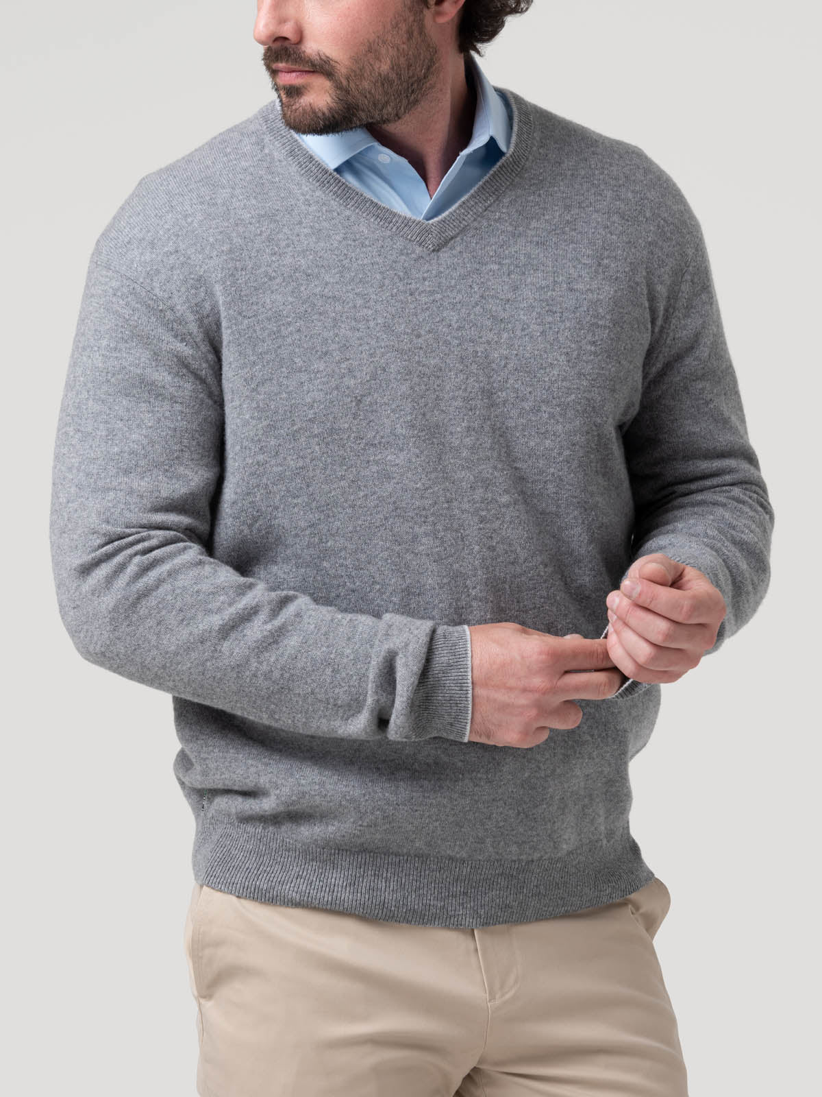 Sweater Cashemira Hombre Cash V Gris Rockford