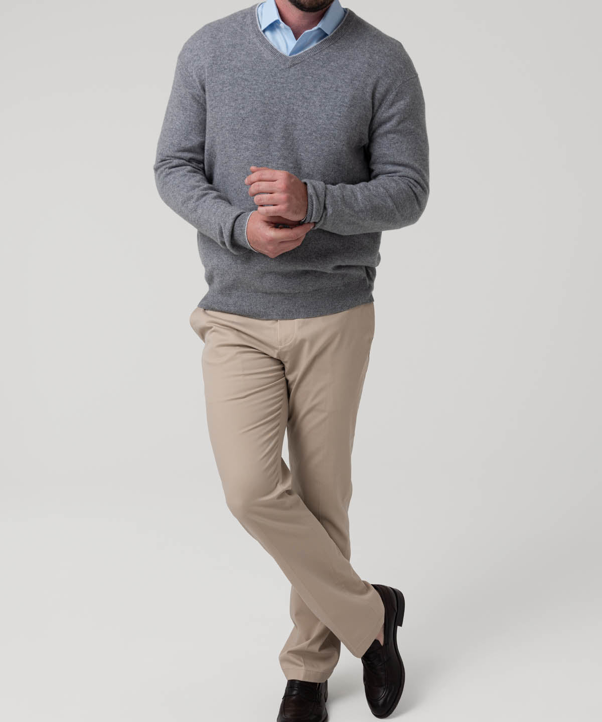 Sweater Cashemira Hombre Cash V Gris Rockford
