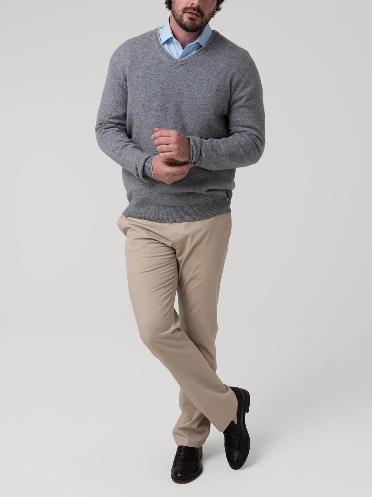 Sweater Cashemira Hombre Cash V Gris Rockford
