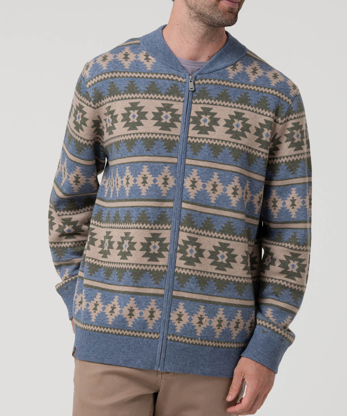 Sweater Poliéster Reciclado Hombre Aven Celeste Rockford