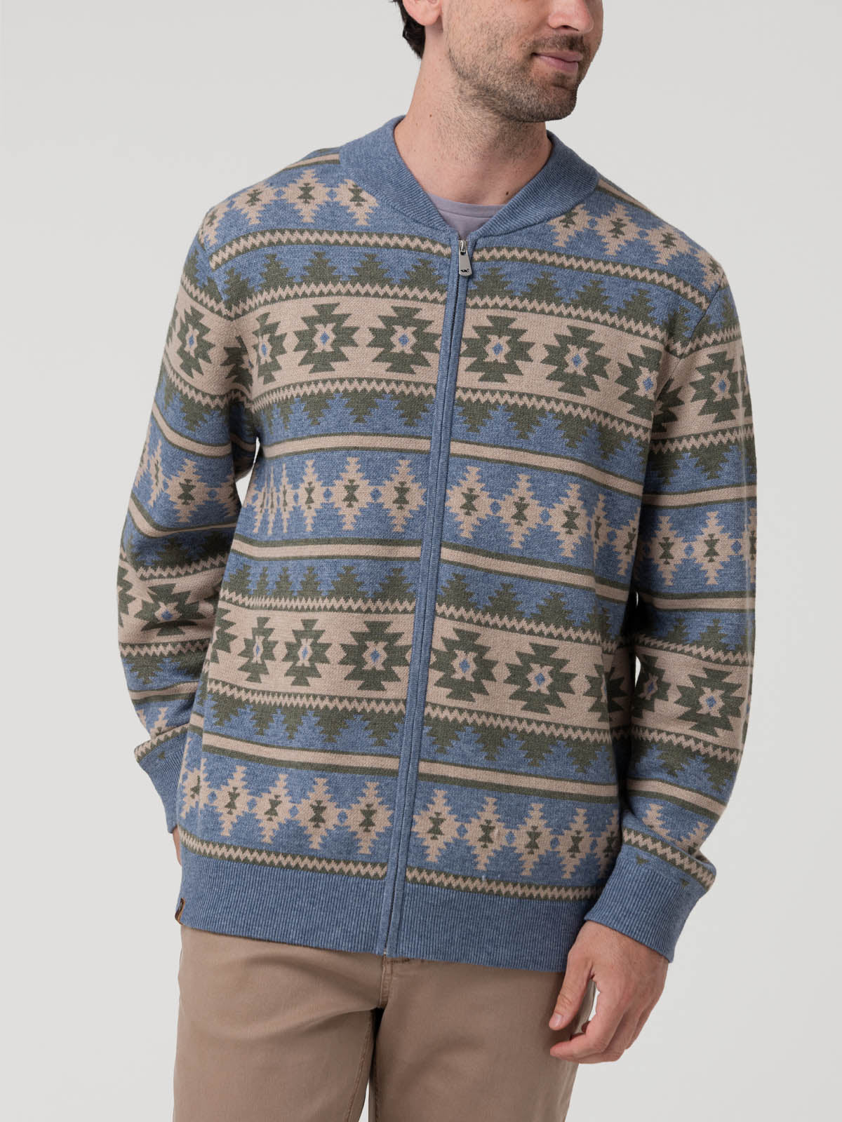 Sweater Poliéster Reciclado Hombre Aven Celeste Rockford