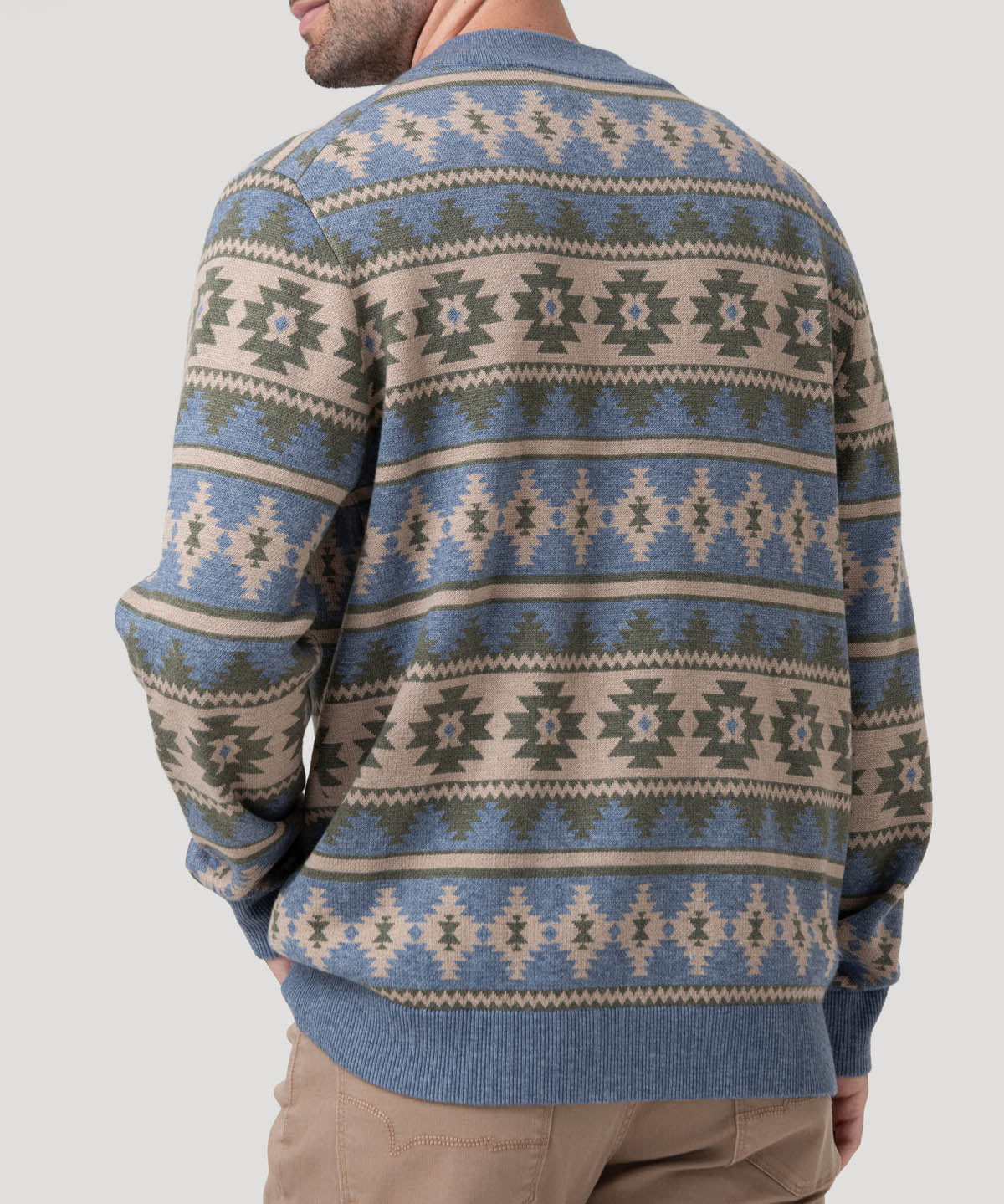 Sweater Poliéster Reciclado Hombre Aven Celeste Rockford