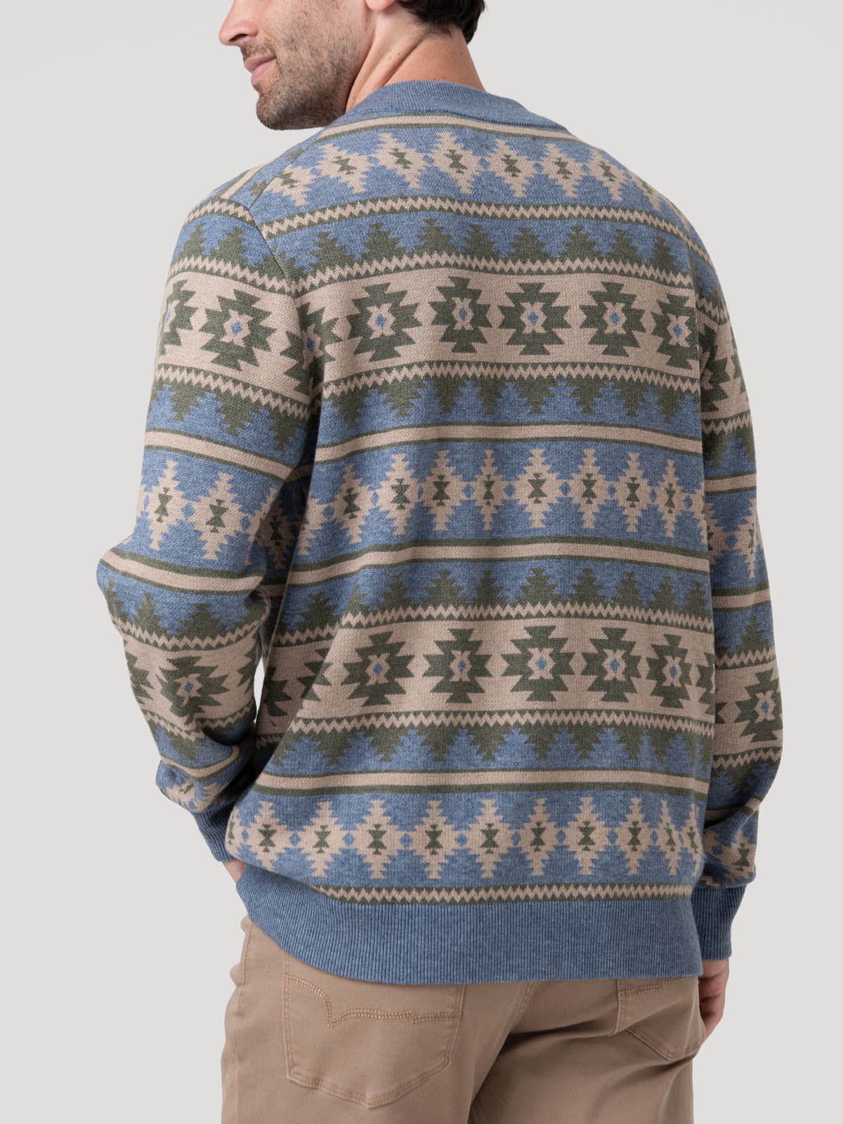 Sweater Poliéster Reciclado Hombre Aven Celeste Rockford