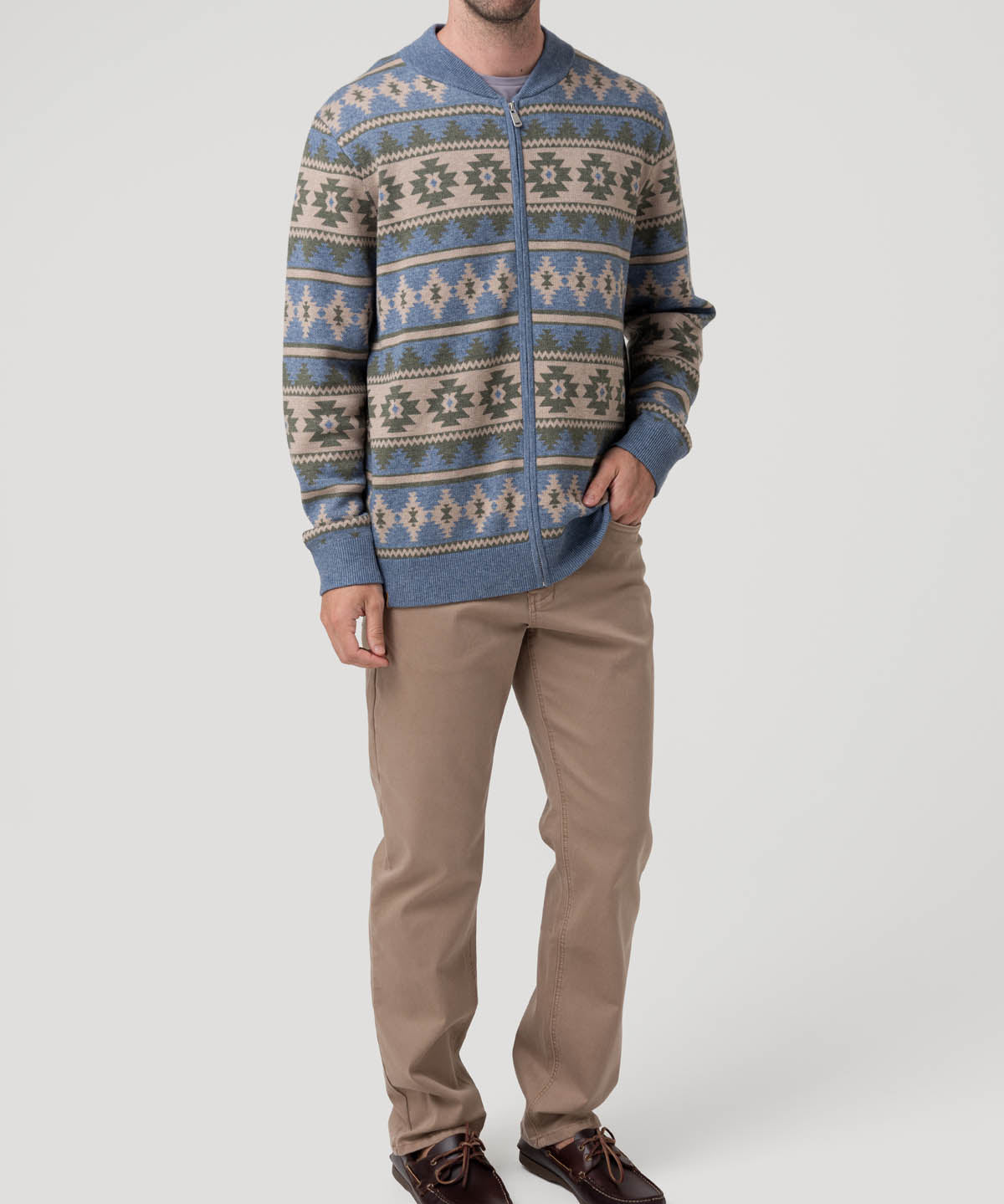 Sweater Poliéster Reciclado Hombre Aven Celeste Rockford