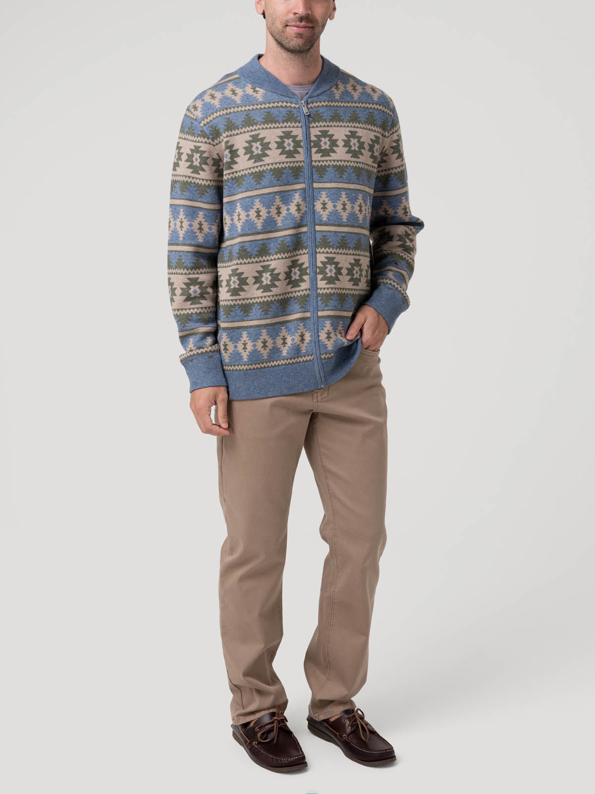 Sweater Poliéster Reciclado Hombre Aven Celeste Rockford