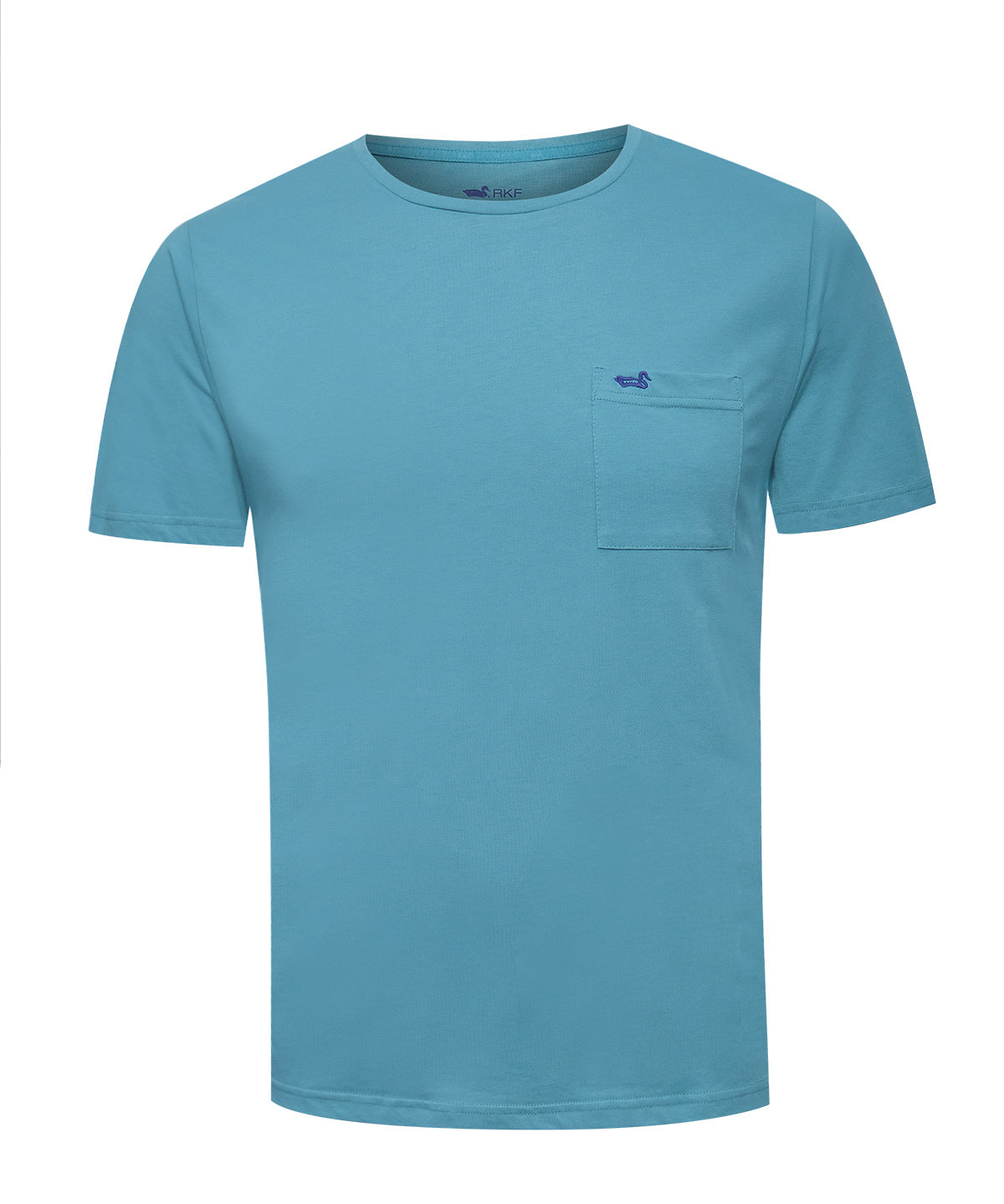 Polera Algodón Reciclado Hombre Essentpoc Celeste Rockford