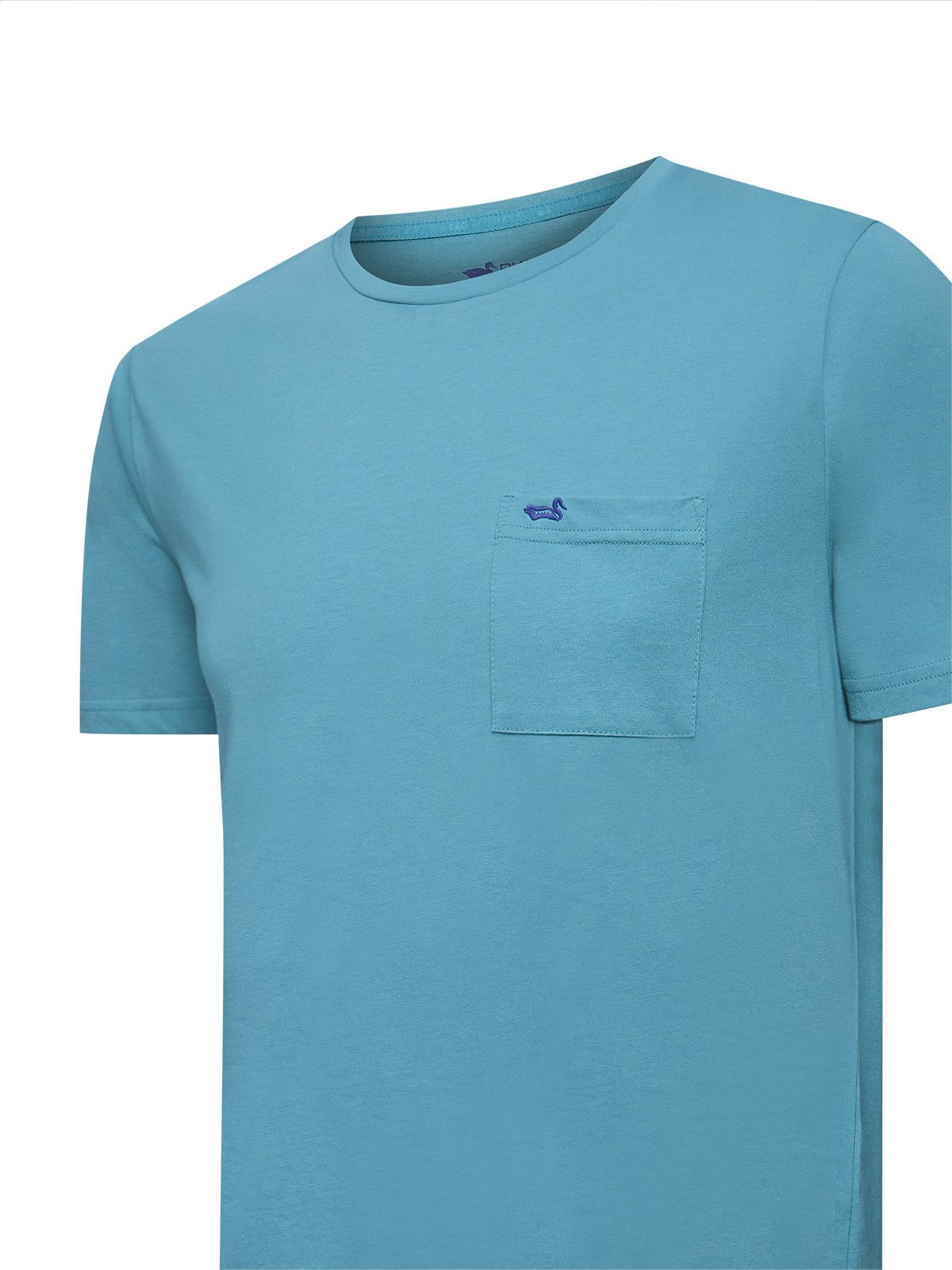 Polera Algodón Reciclado Hombre Essentpoc Celeste Rockford