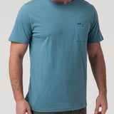 Polera Algodón Reciclado Hombre Essentpoc Celeste Rockford