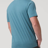 Polera Algodón Reciclado Hombre Essentpoc Celeste Rockford