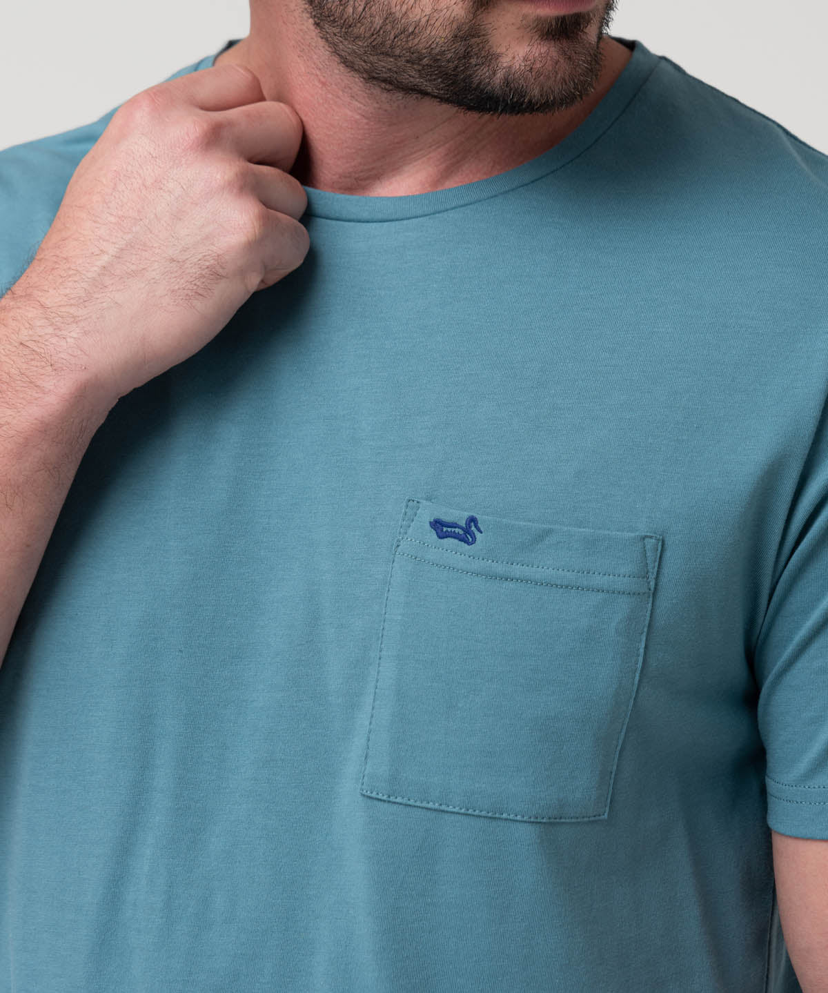 Polera Algodón Hombre Essentpoc Azul Rockford