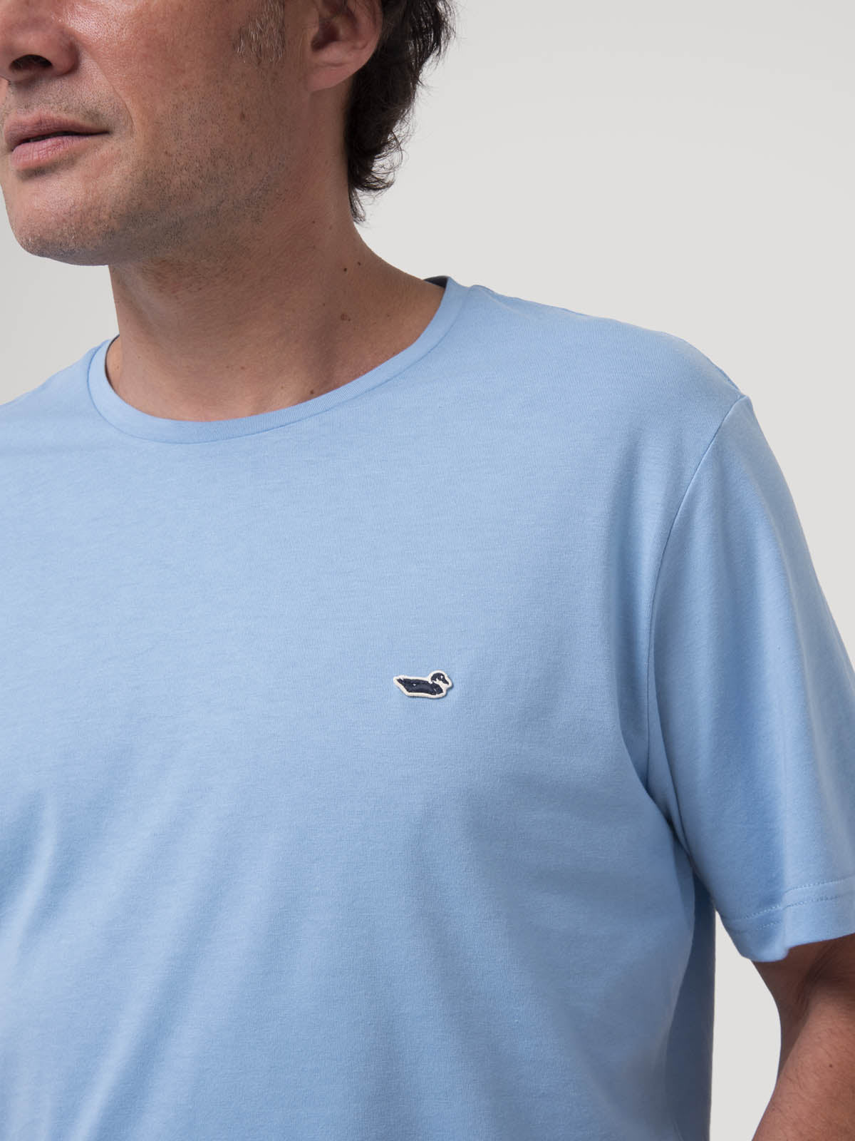 Polera Algodón Reciclado Hombre Essential Azul Rockford
