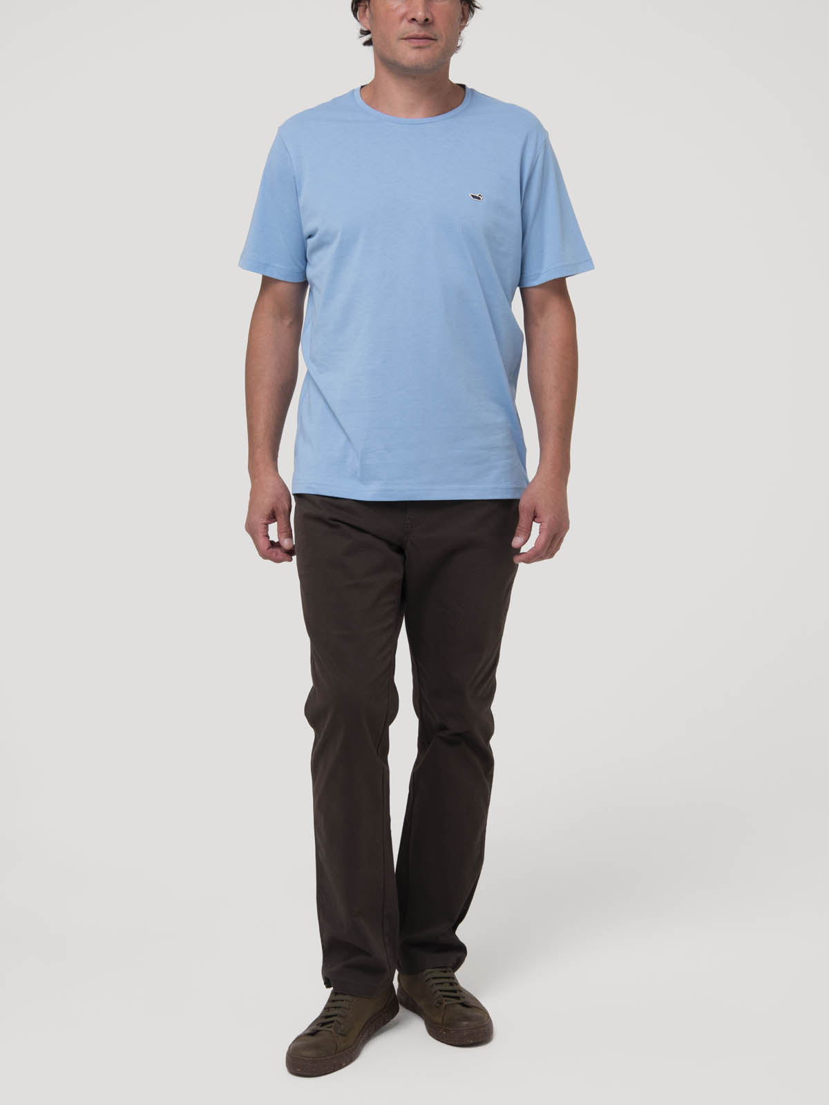 Polera Algodón Reciclado Hombre Essential Azul Rockford