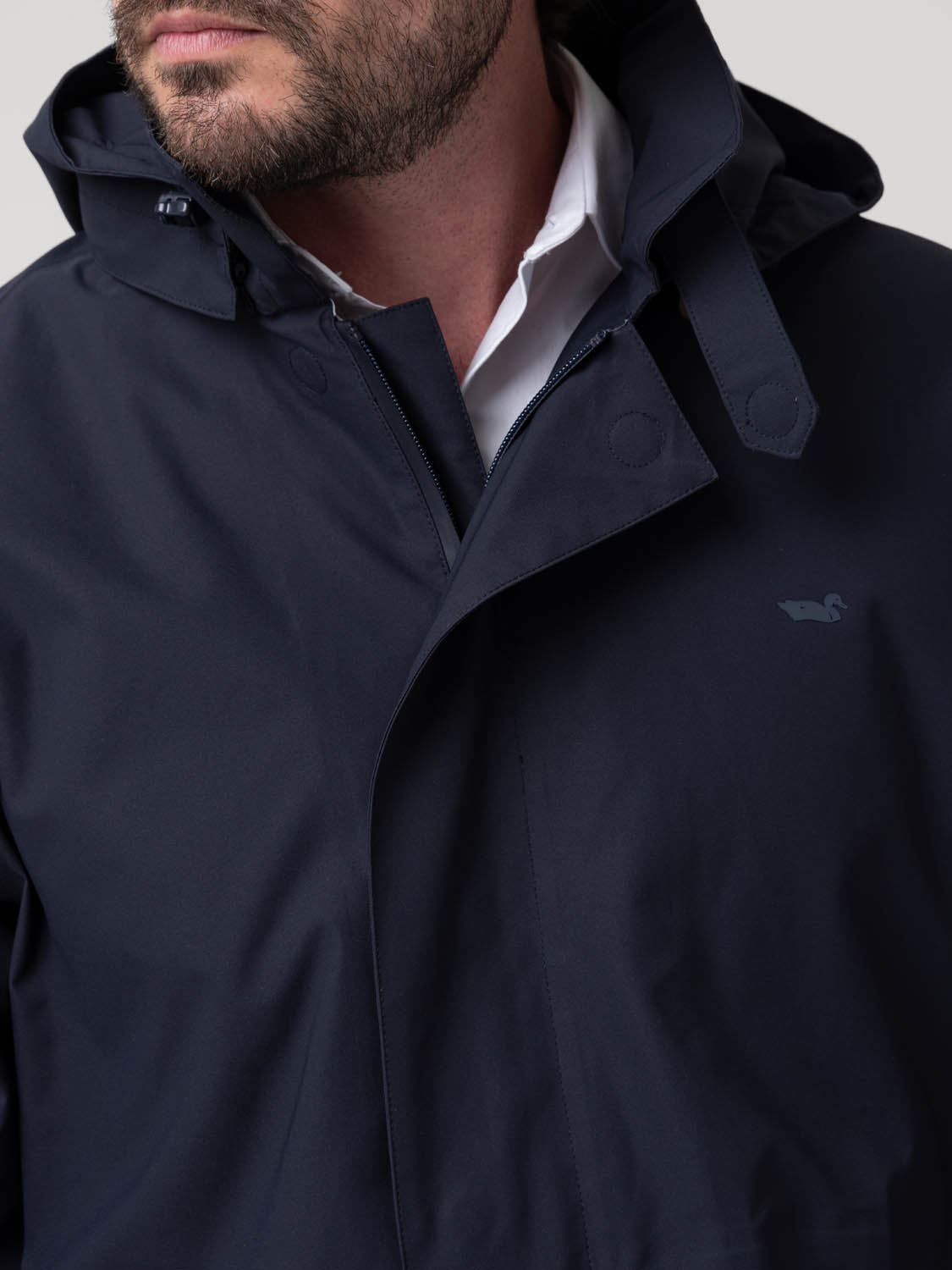 Impermeable Poliéster Reciclado Hombre Raincoat Azul Rockford