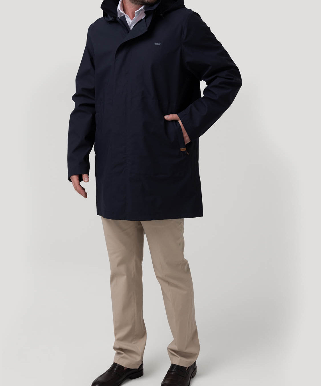 Impermeable Poliéster Reciclado Hombre Raincoat Azul Rockford