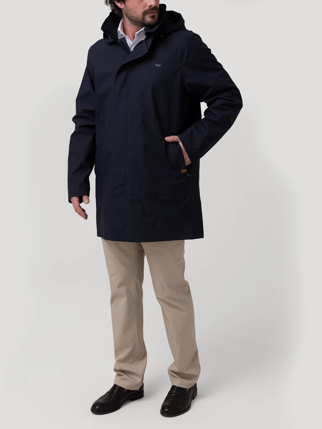 Impermeable Poliéster Reciclado Hombre Raincoat Azul Rockford