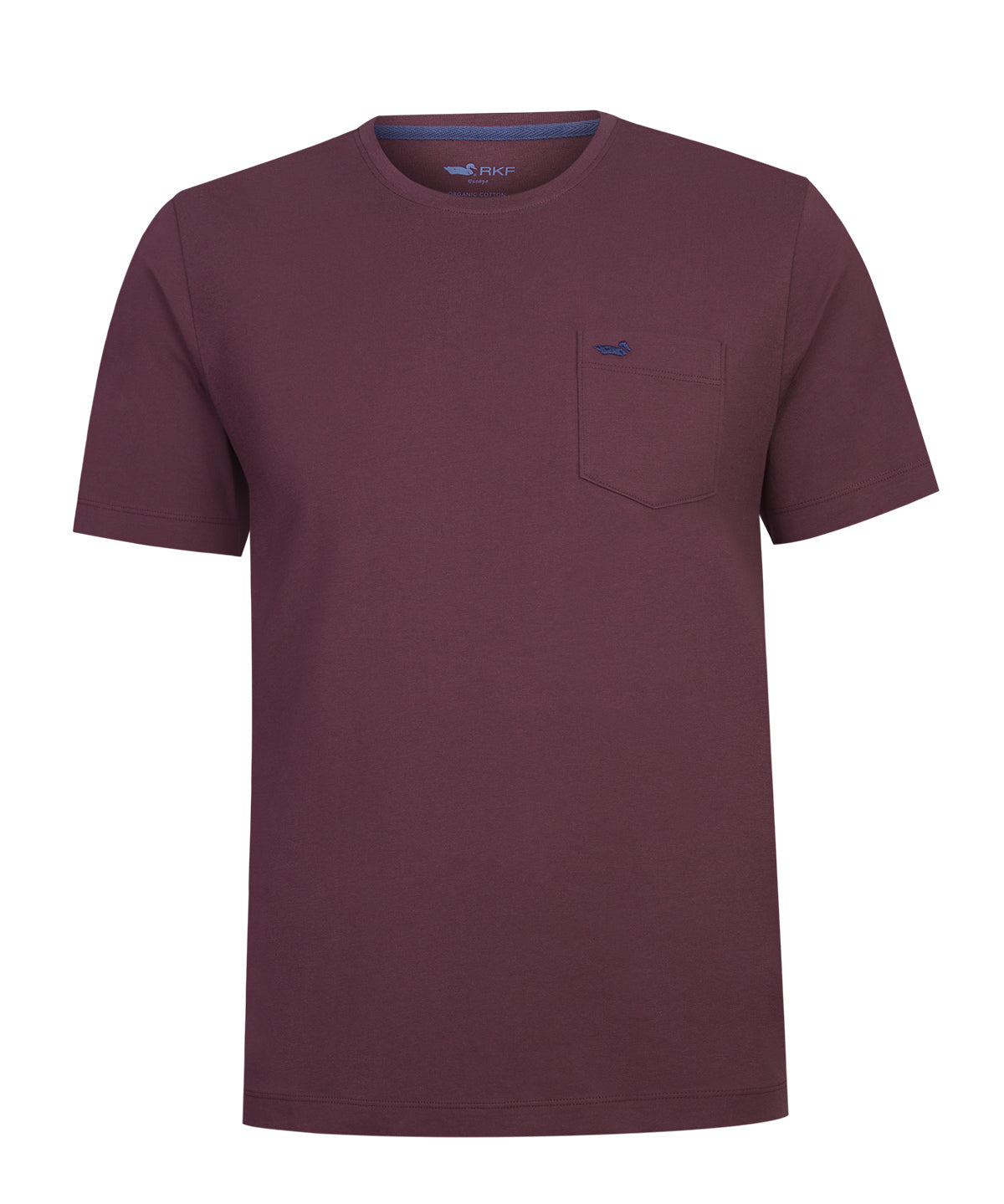 Polera Algodón Orgánico Hombre Basicpoc Burdeo Rockford