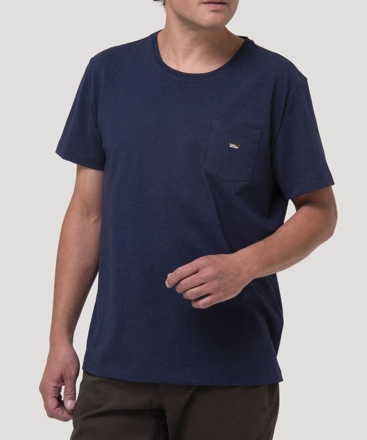 Polera Algodón Orgánico Hombre Drake Azul Rockford