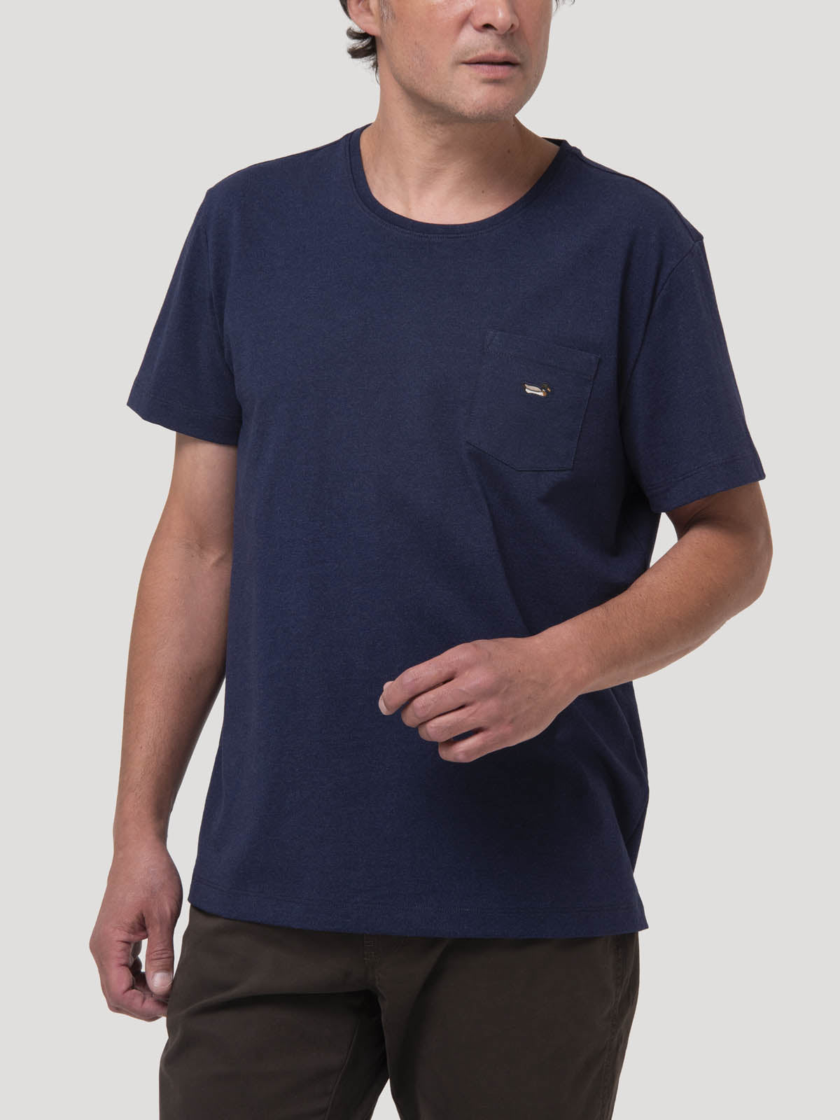 Polera Algodón Orgánico Hombre Drake Azul Rockford