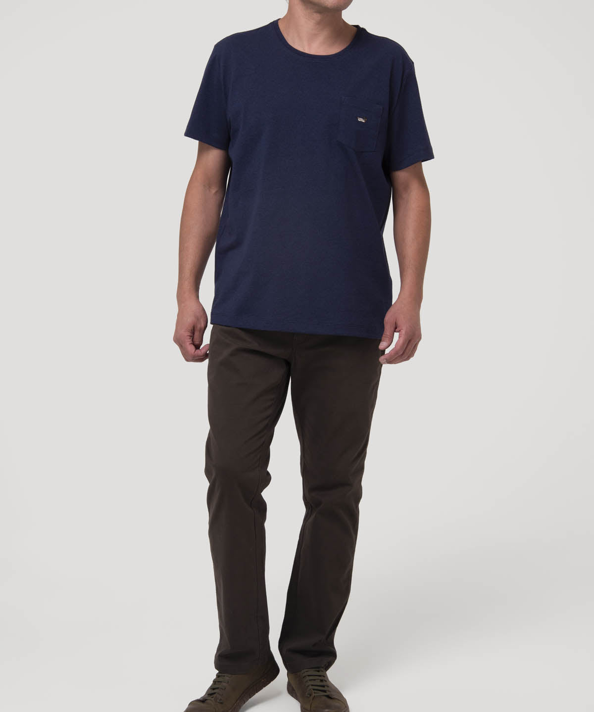 Polera Algodón Orgánico Hombre Drake Azul Rockford