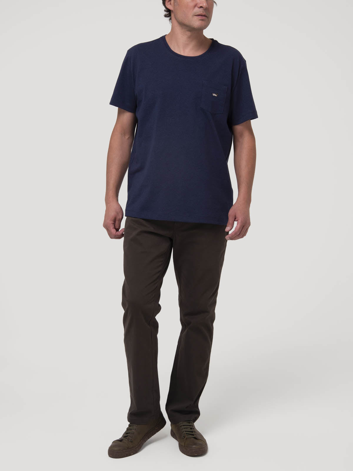 Polera Algodón Orgánico Hombre Drake Azul Rockford