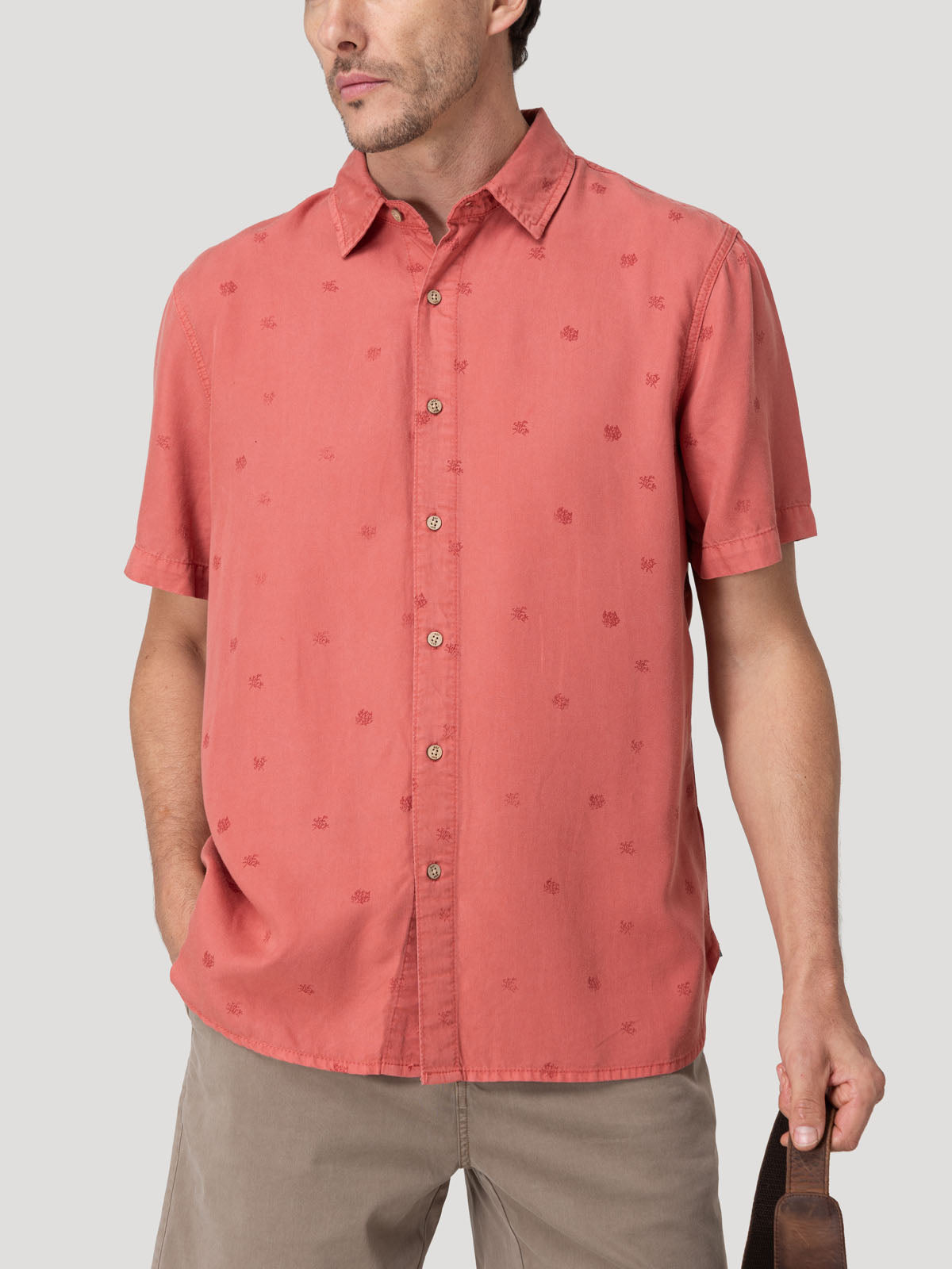 Camisa Tencel Hombre Tencelprint Rojo Rockford