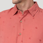 Camisa Tencel Hombre Tencelprint Rojo Rockford