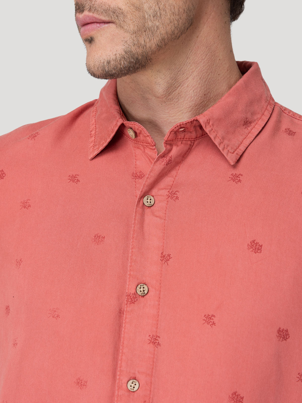 Camisa Tencel Hombre Tencelprint Rojo Rockford