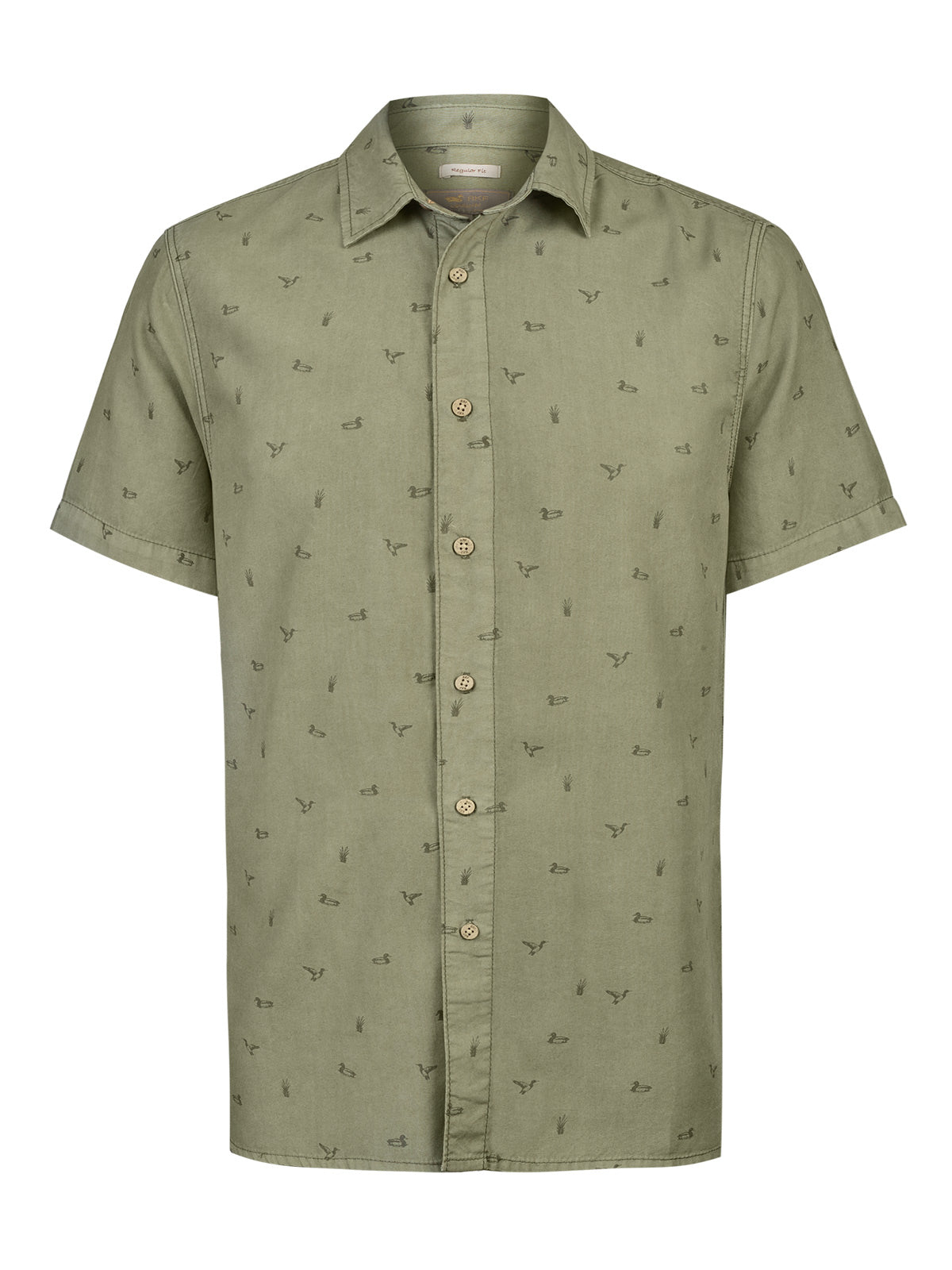 Camisa Tencel Hombre Tencelprint Verde Rockford