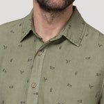 Camisa Tencel Hombre Tencelprint Verde Rockford