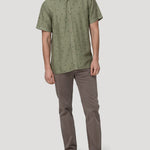 Camisa Tencel Hombre Tencelprint Verde Rockford