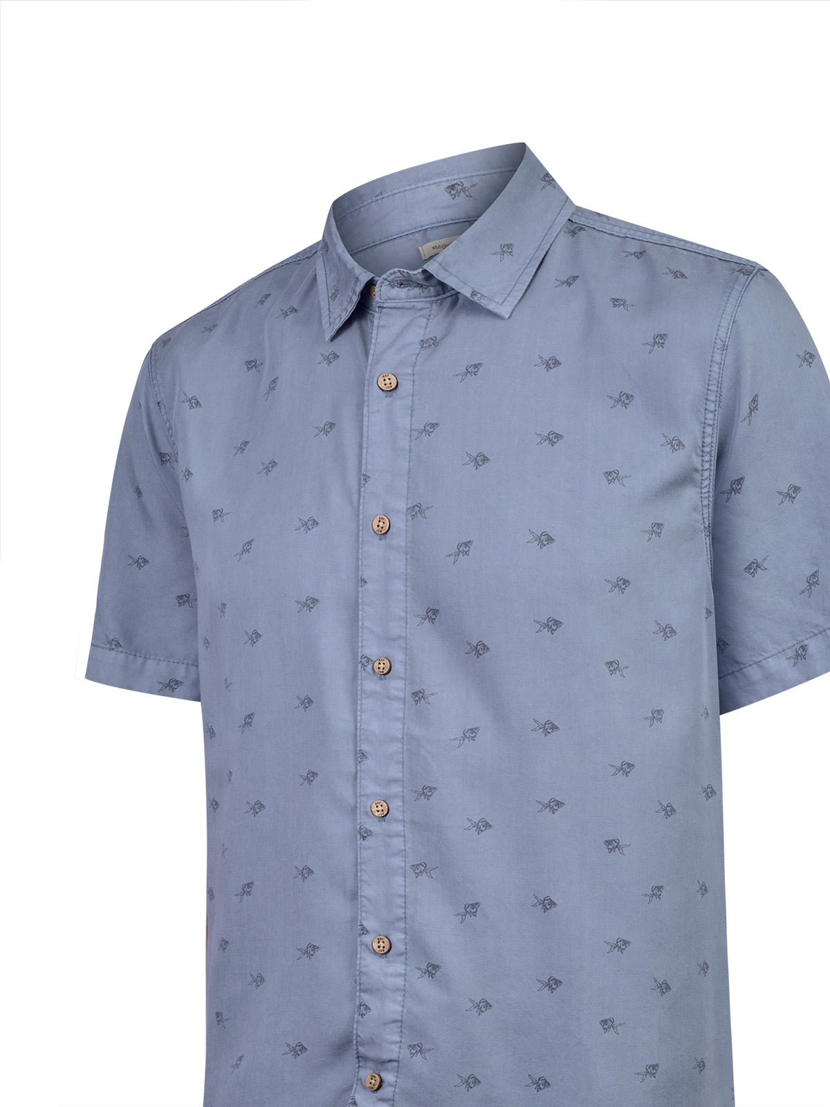 Camisa Tencel Hombre Tencelprint Azul Rockford