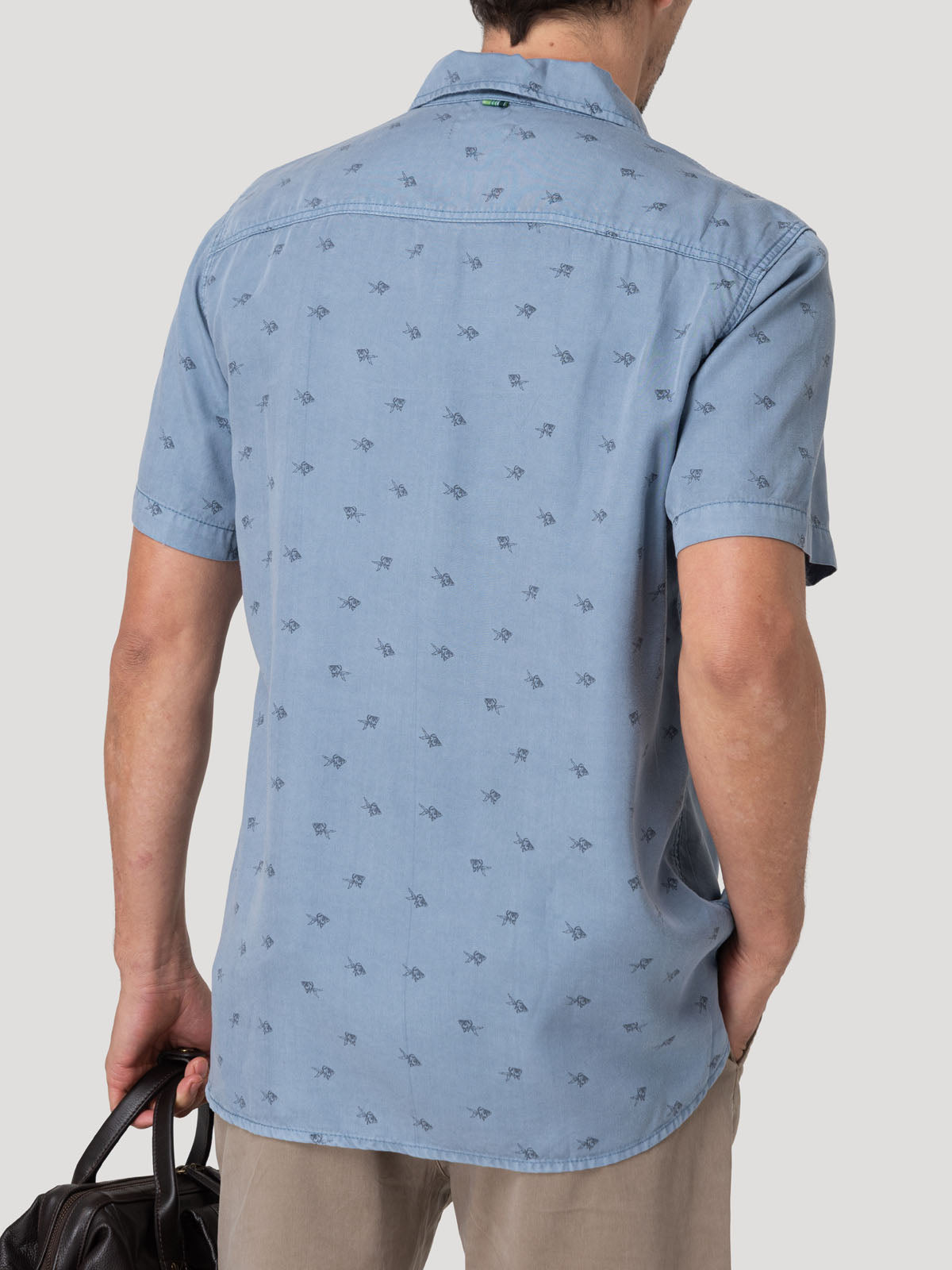Camisa Tencel Hombre Tencelprint Azul Rockford