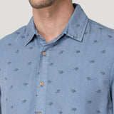 Camisa Tencel Hombre Tencelprint Azul Rockford