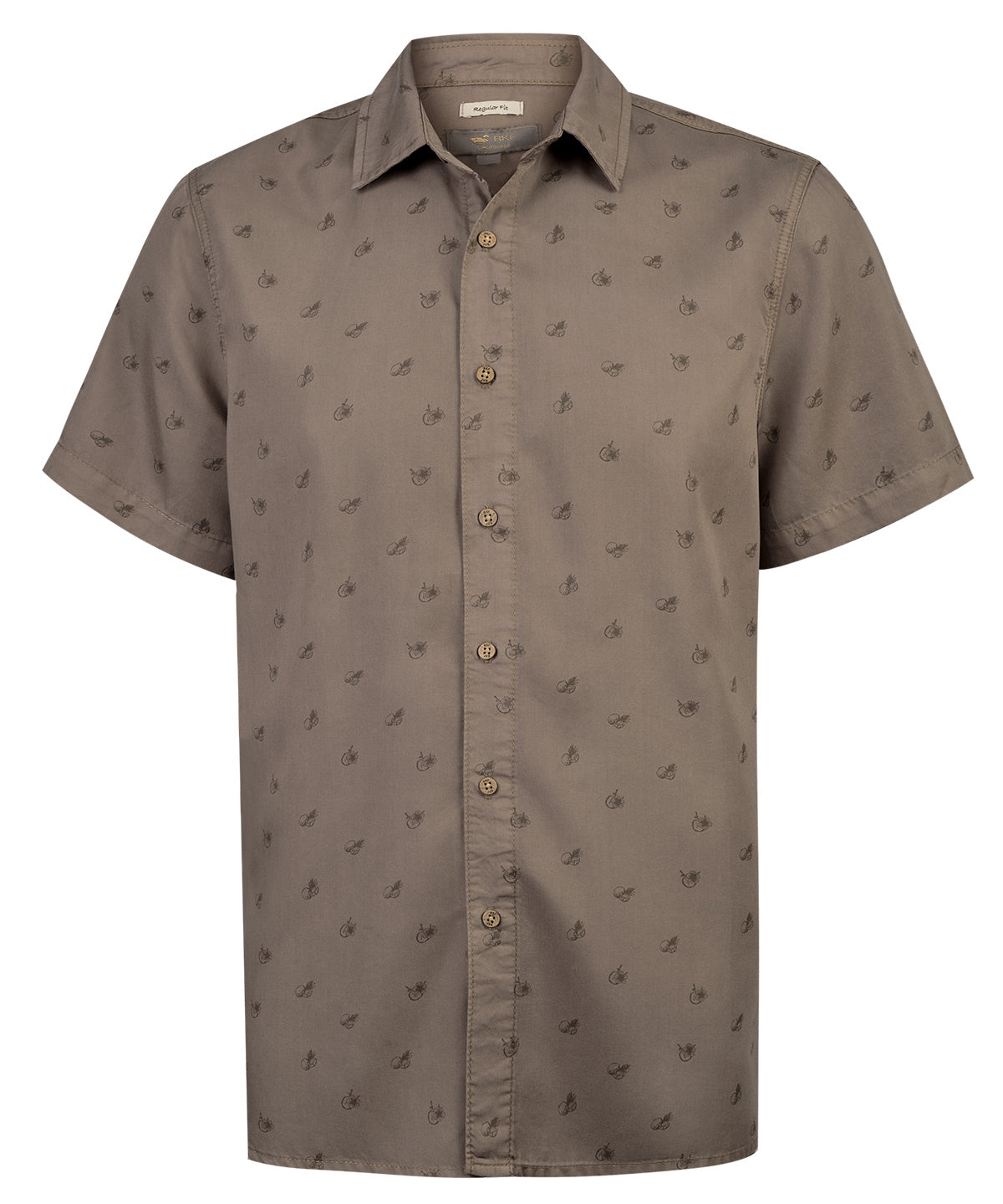 Camisa Tencel Hombre Tencelprint Café Rockford