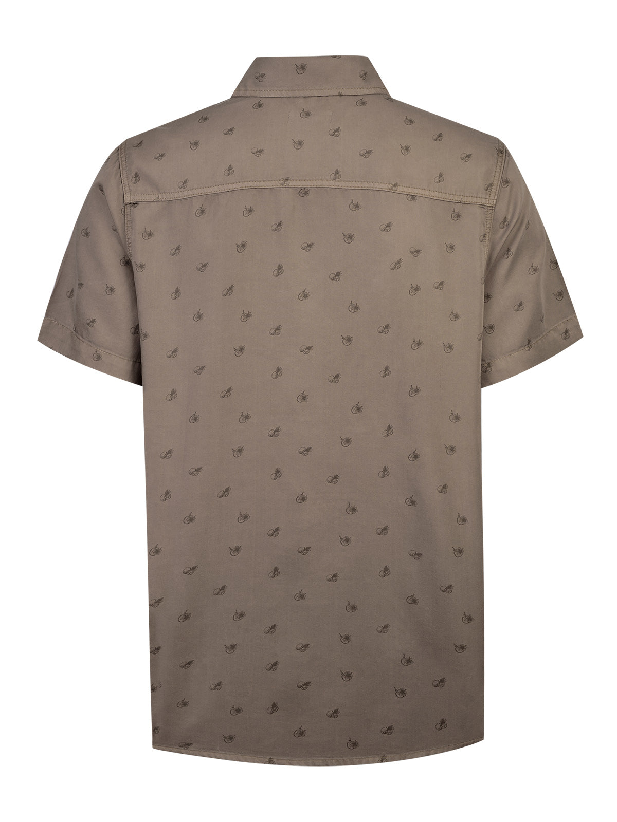 Camisa Tencel Hombre Tencelprint Café Rockford